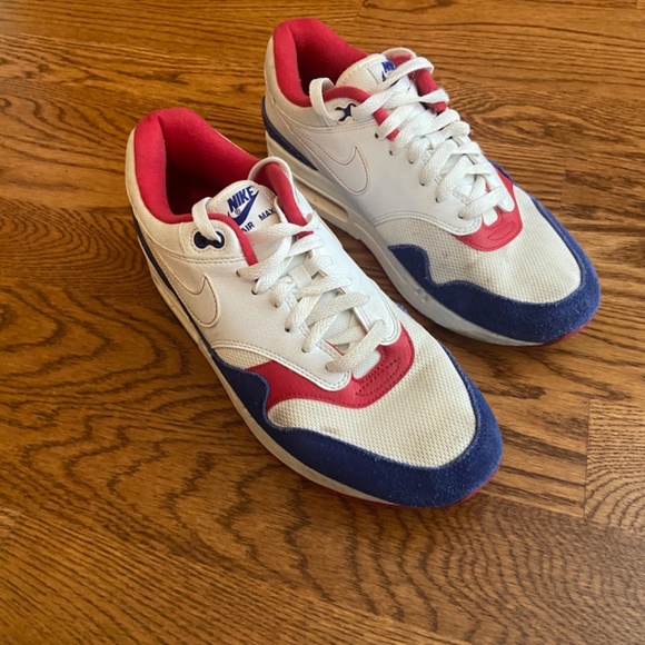 Nike Air Max 1 White Red Blue - Picture 3 of 7